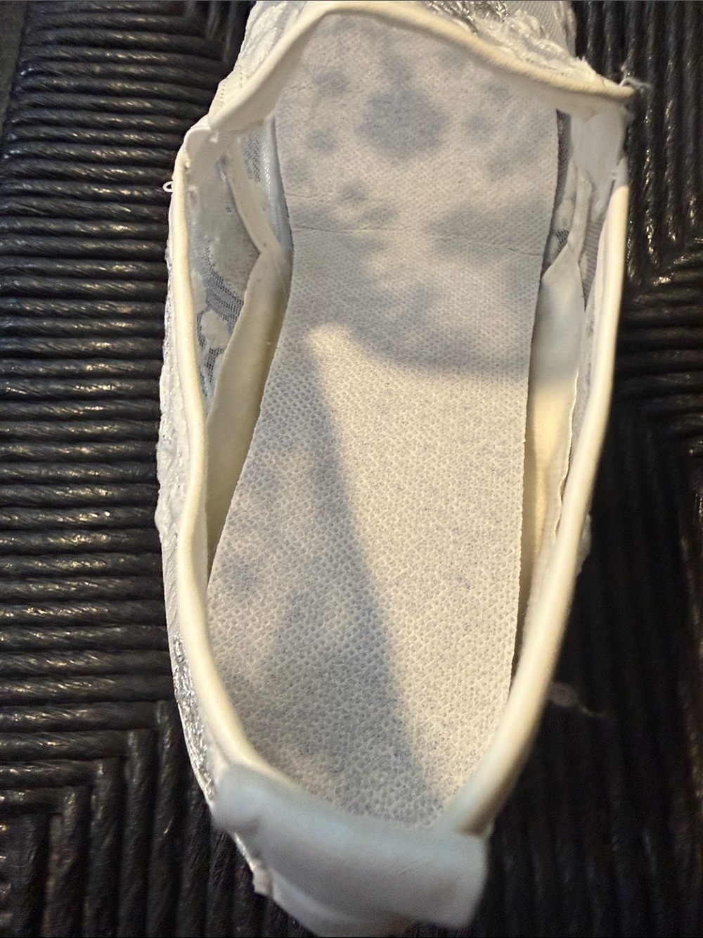 White Lace Slip-On Platform Sneakers - Picture 5 of 7